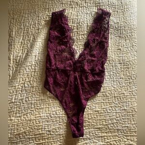 Victoria Secret red burgundy Lace Teddy lingerie